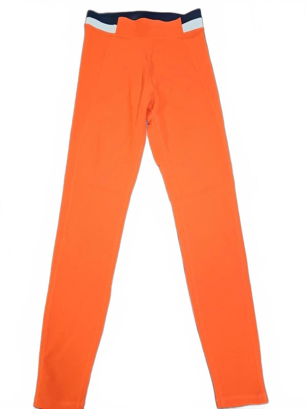 WILO THE LABEL Women's Size XS Contra Leggings Orange/Navy Workout Pants